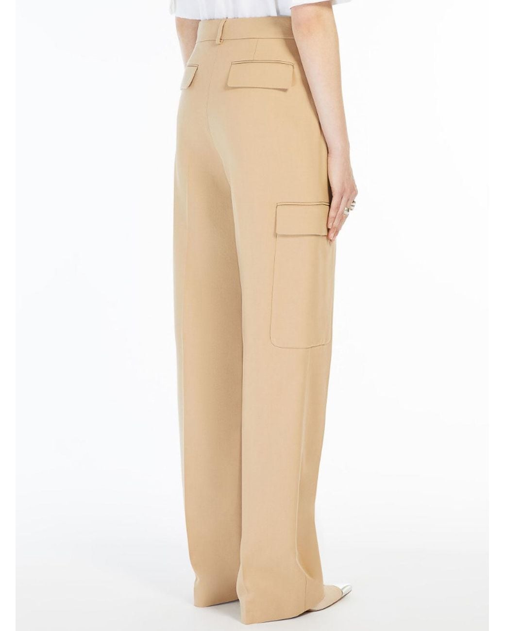Sportmax Natural Verbas Low-Waisted Cargo Trousers