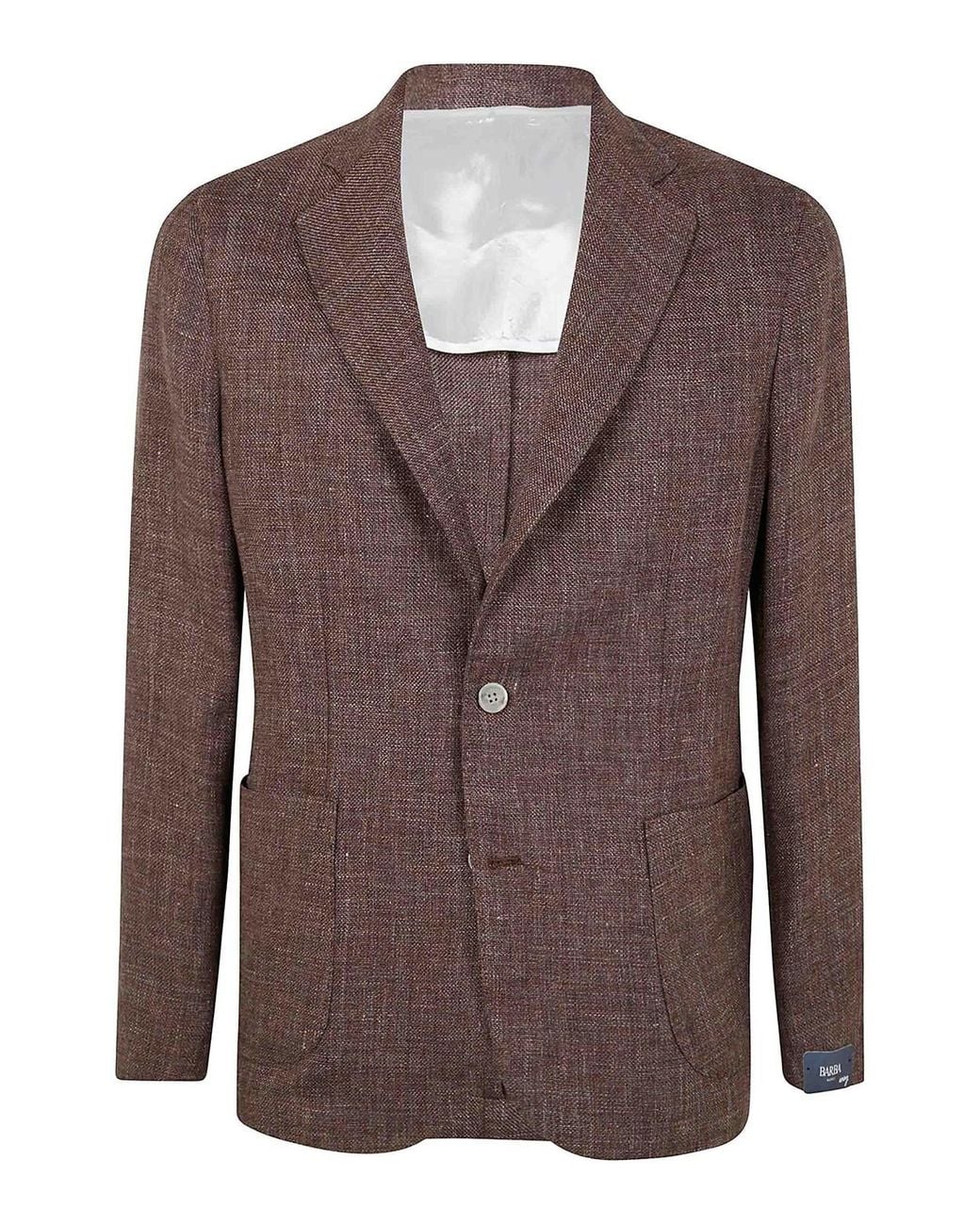 Barba Napoli Brown Easy Single Breast Jacket for men