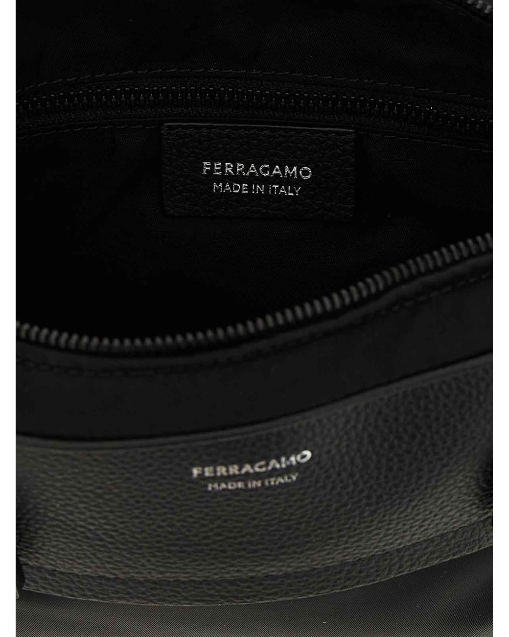 Ferragamo Black Twins Nylon Crossbody Bag for men