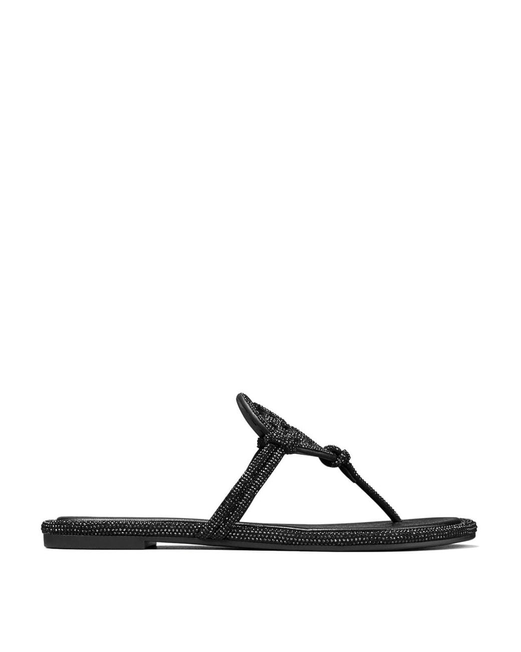 Tory Burch Black Miller Pavé Knotted Sandal