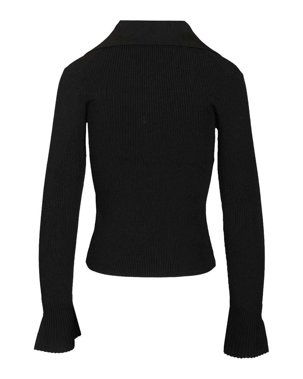 Self-Portrait Black Button-Up Sweater
