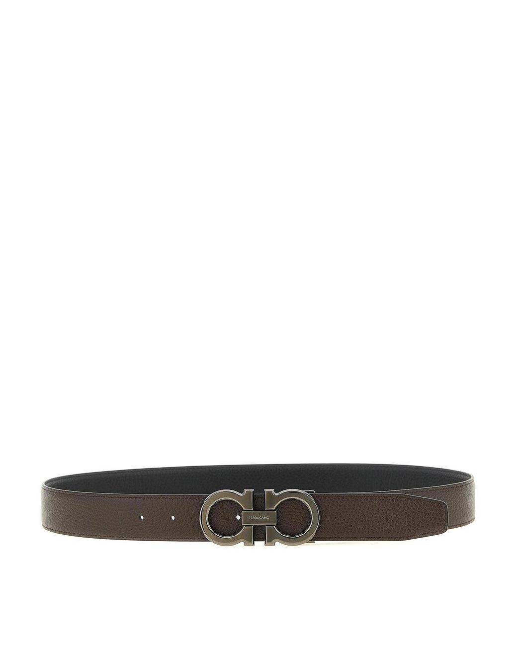 Ferragamo White Reversible Belt for men