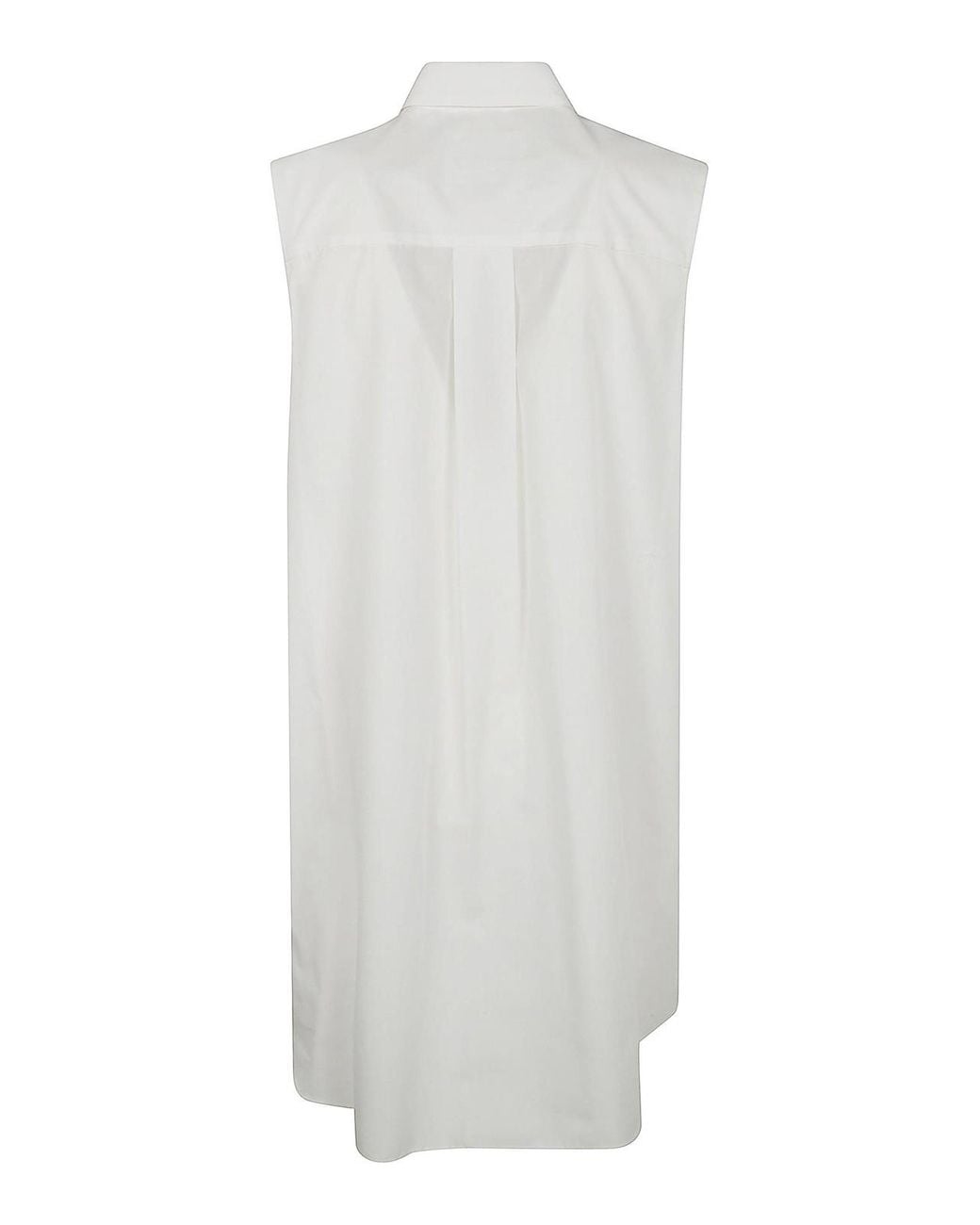 Sacai White Ruffle Detail Shirt Dress