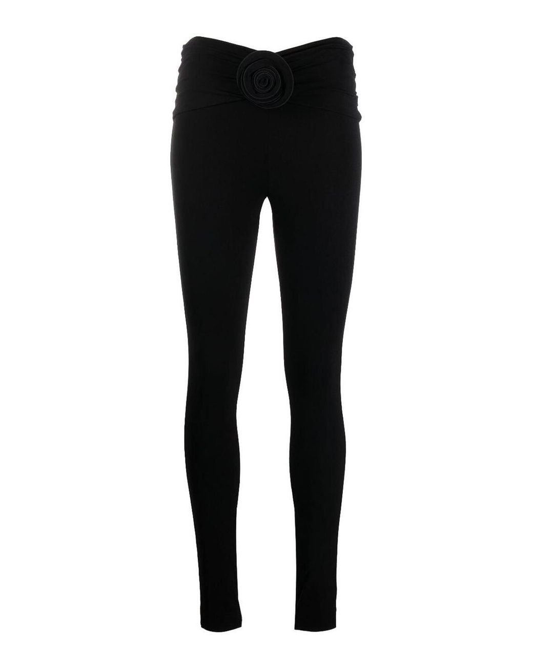 Magda Butrym Black Floral Embellished Leggings