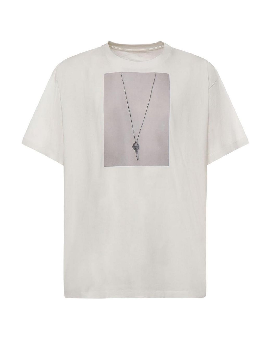 MM6 by Maison Margiela White Printed Cotton T-Shirt for men