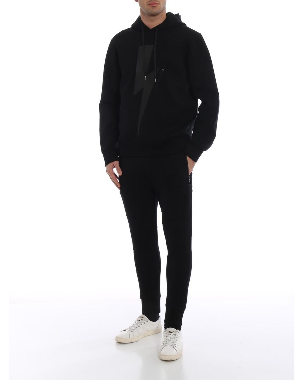 Neil Barrett Black Scuba Effect Slim Fit Sweat Pants for men