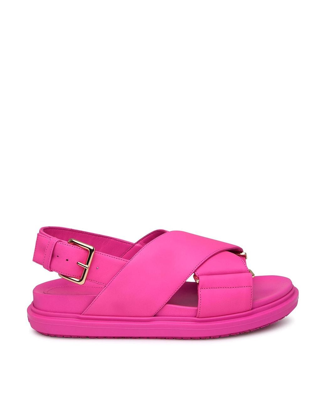 Marni Pink Fussbet Leather Sandals