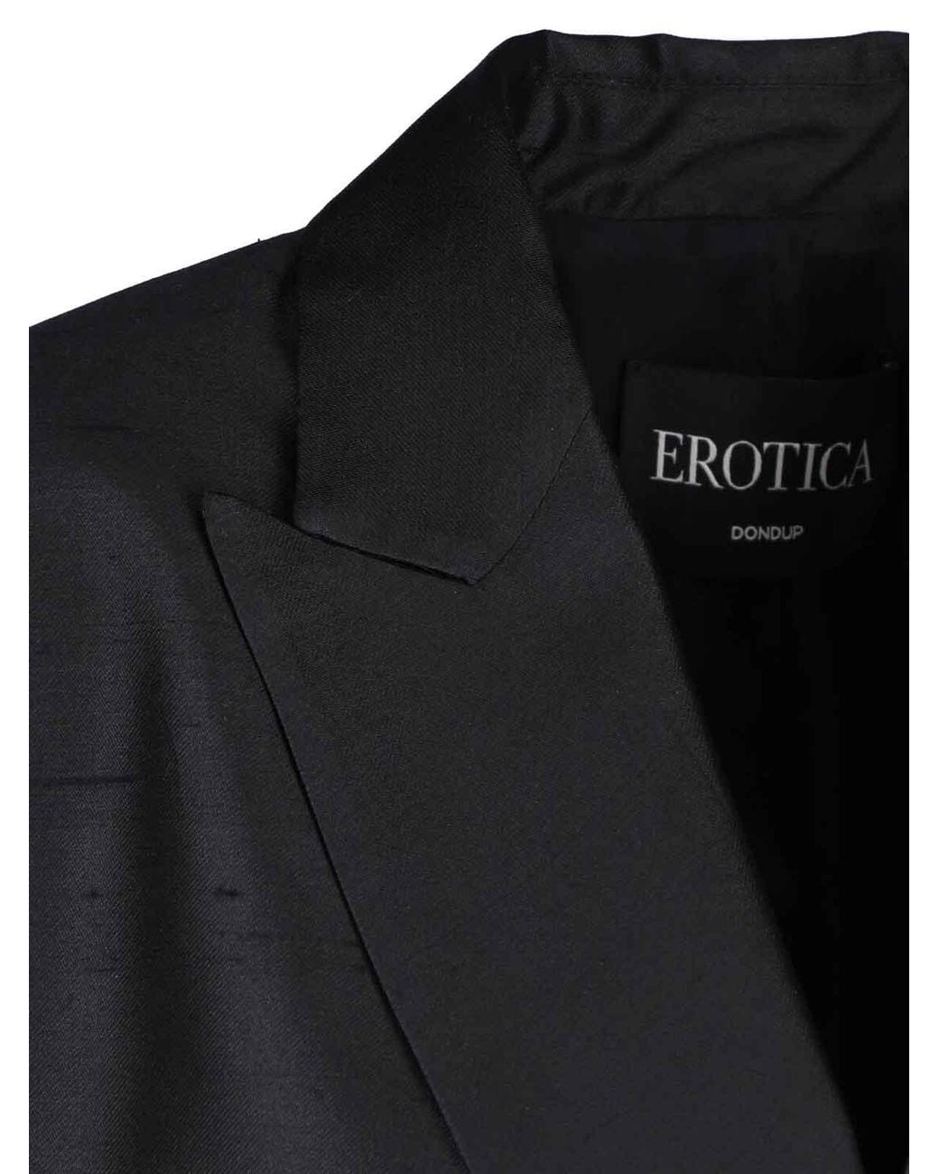 Dondup Black Double-Breasted Blazer
