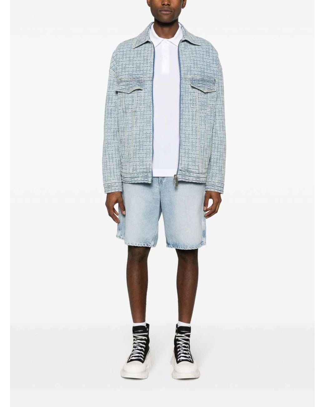 Givenchy White 4G Logo Cotton Polo Shirt for men