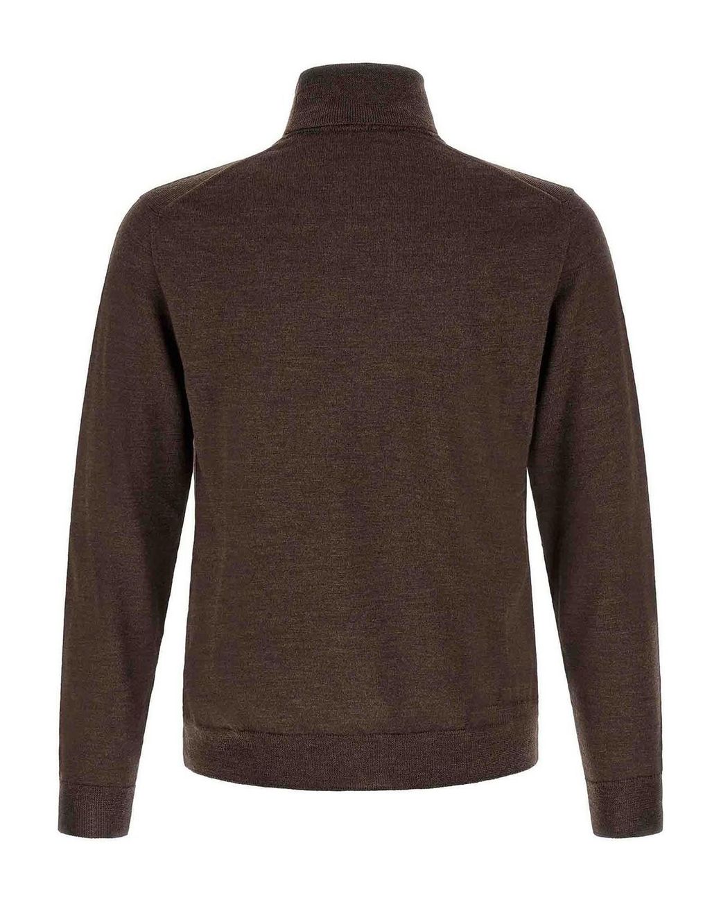 Zanone Brown Turtle-Neck Sweater for men