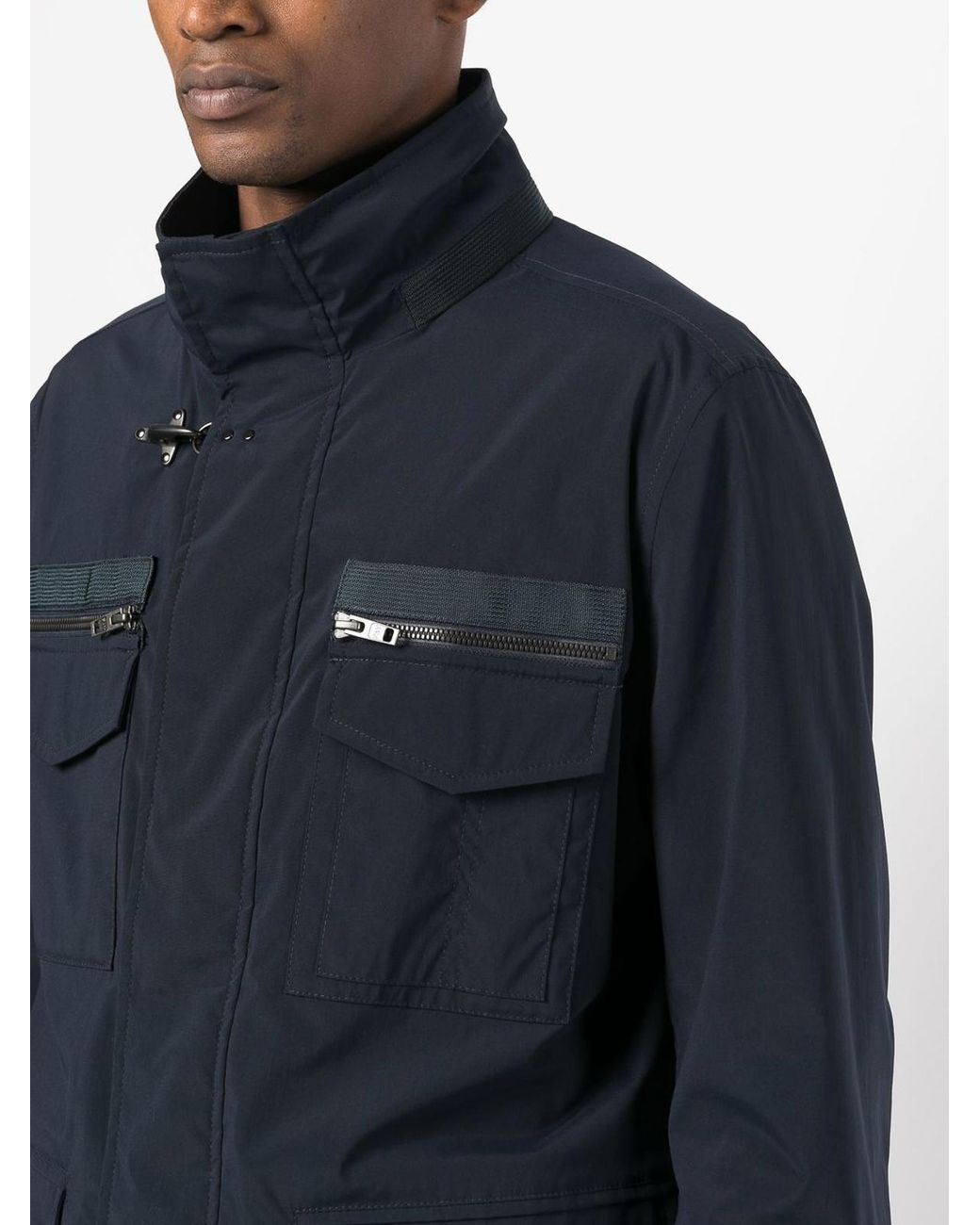 Fay Blue Multiple-Pocket Zip-Fastening Jacket for men