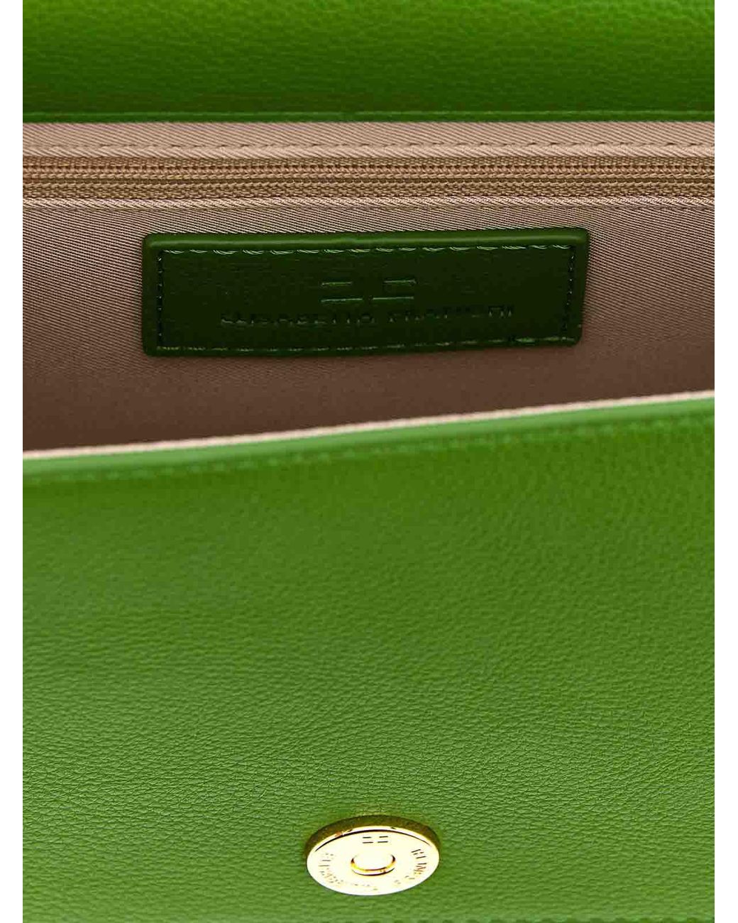 Elisabetta Franchi Green Logo Shoulder Strap