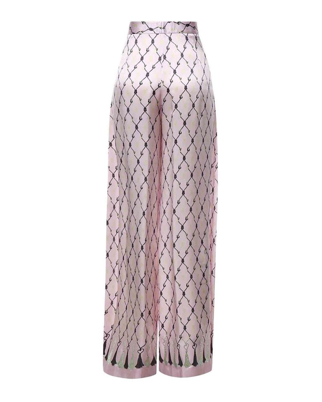 Genny Purple Printed Silk Trousers