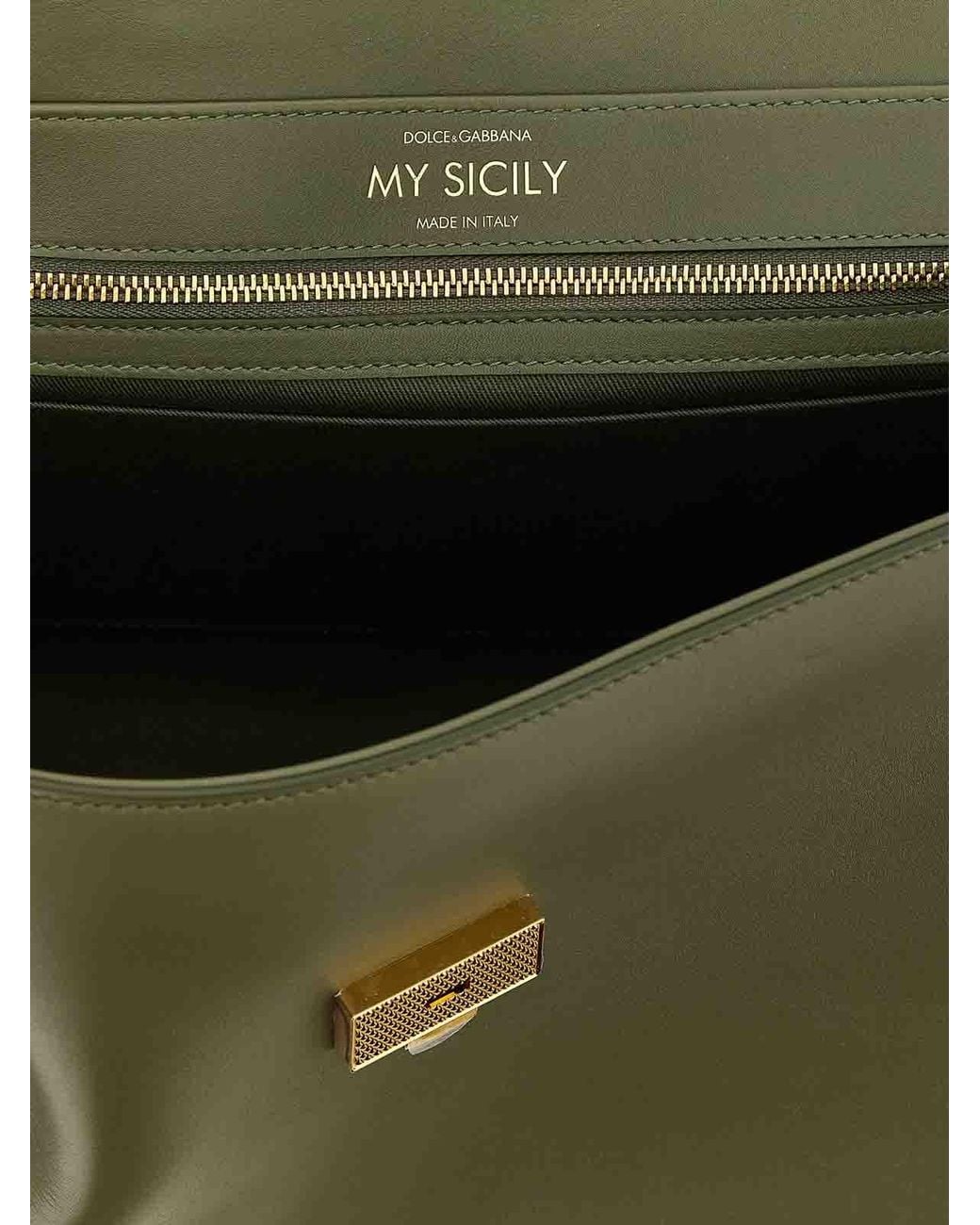 Dolce & Gabbana Green My Sicily Maxi Handbag