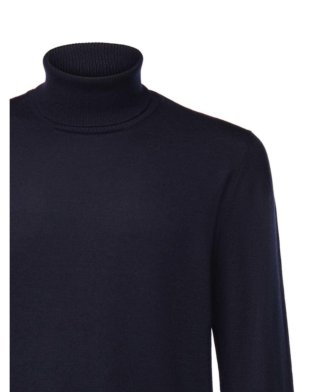 Fay Blue Merino Wool Turtleneck for men