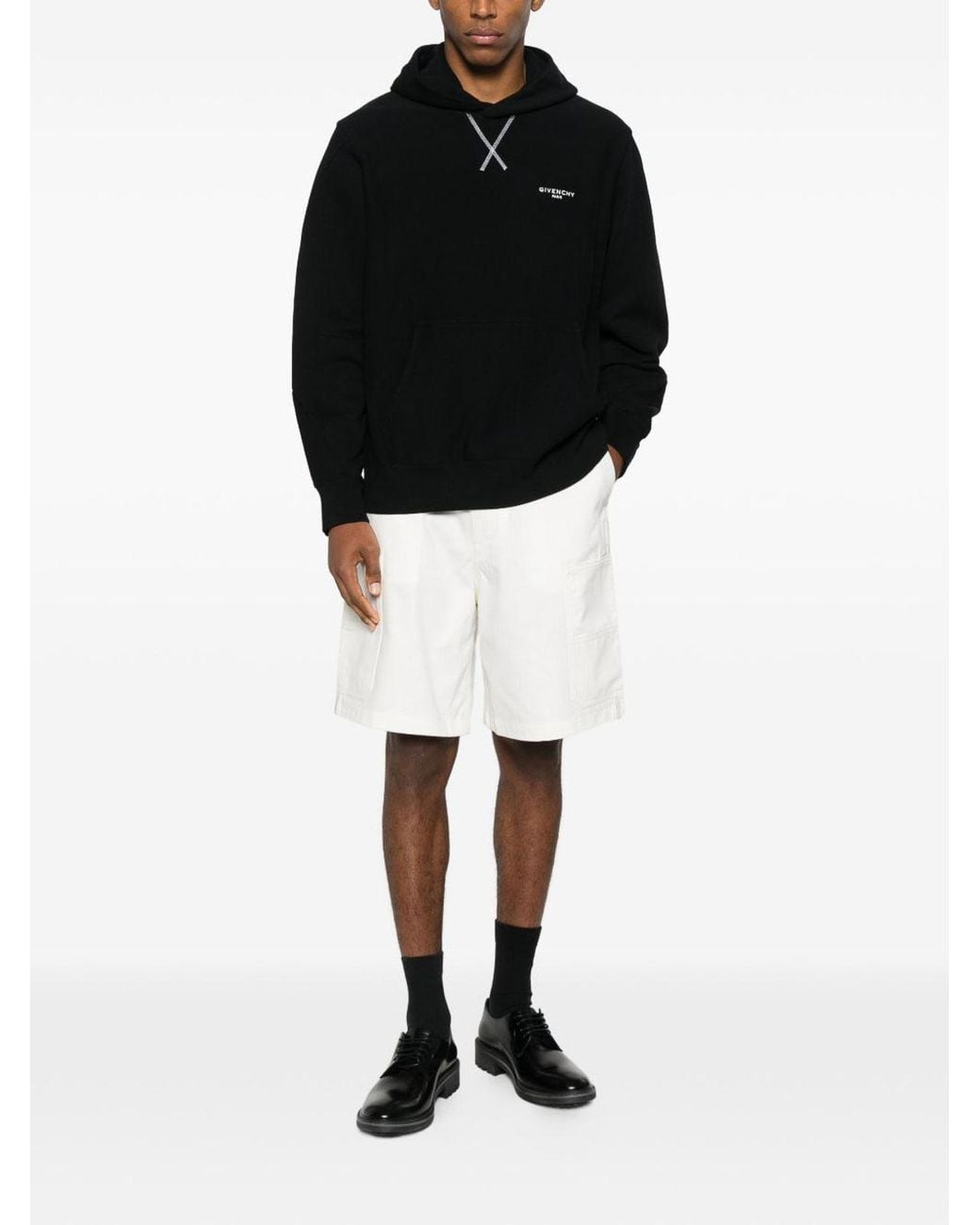 Givenchy Black Logo Cotton Hoodie for men