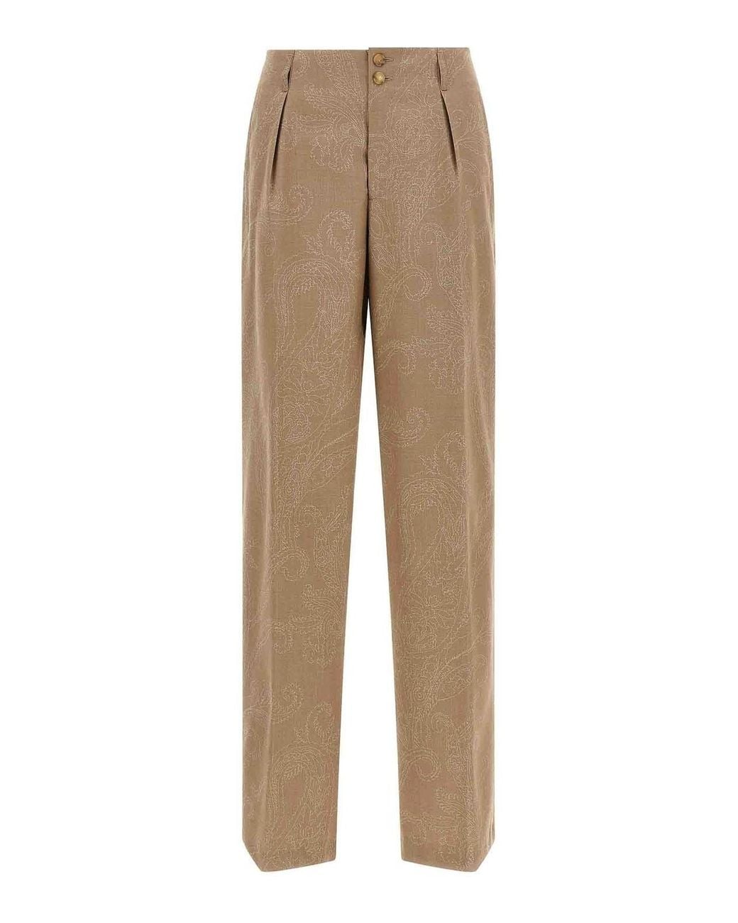 Etro Natural Paisley Jacquard Pants