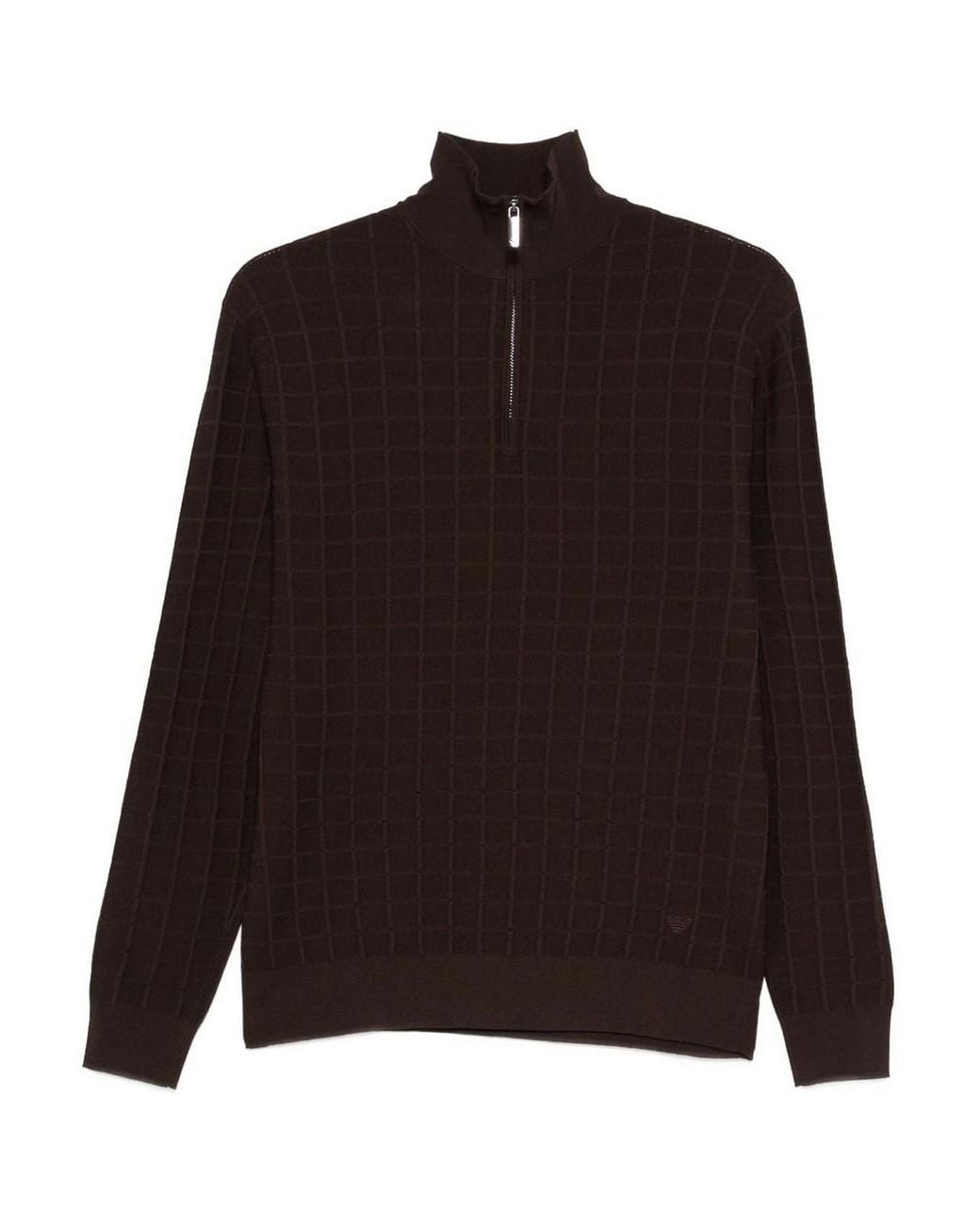 Emporio Armani Brown High Neck Pullover for men