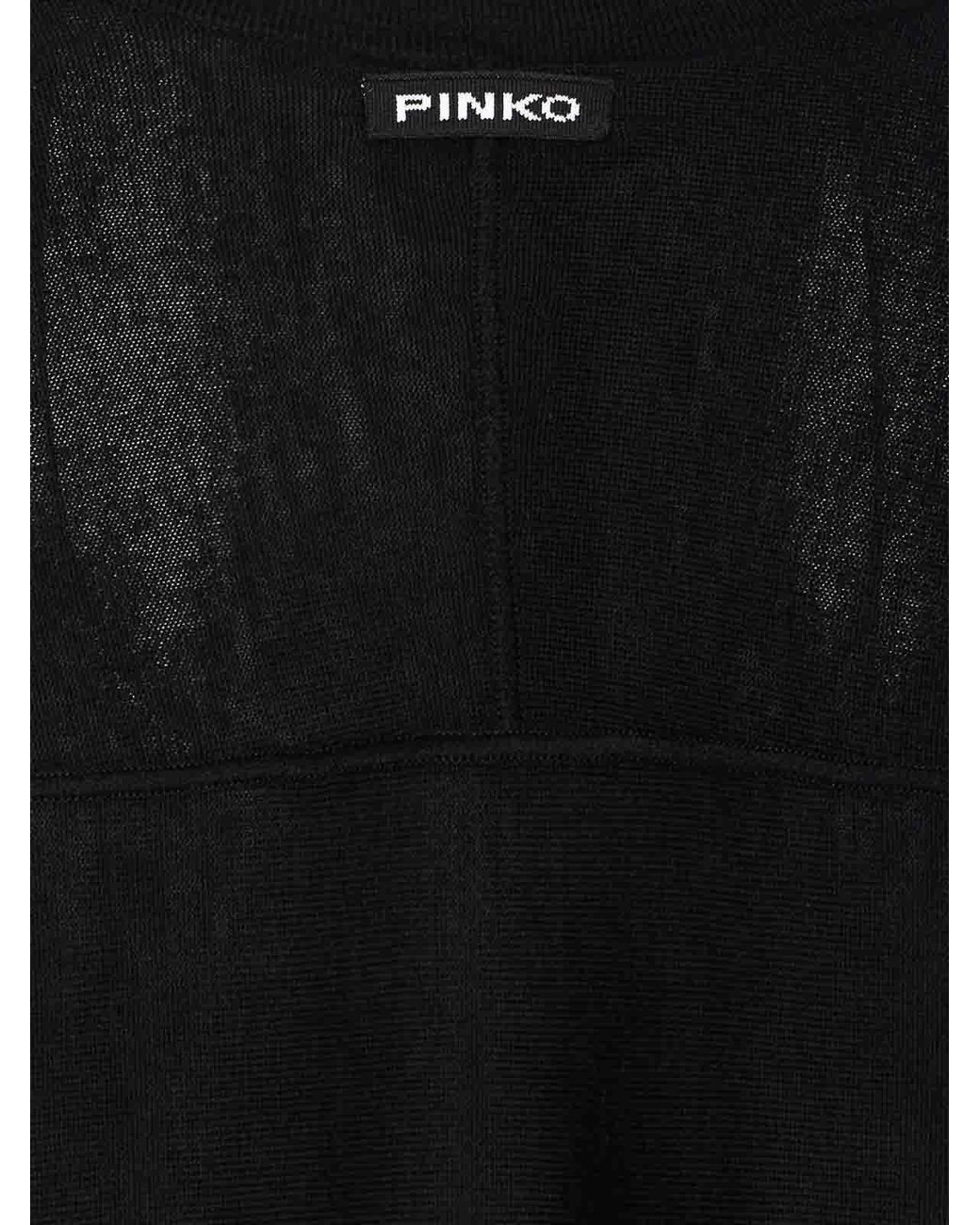 Pinko Black Relaxed-Fit Wool Sweater With Seam Detail