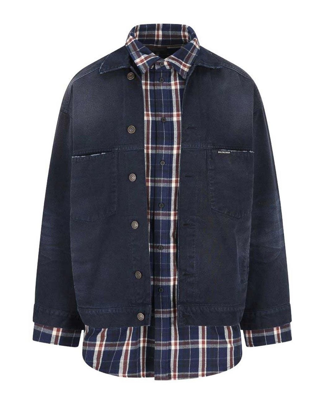 Balenciaga Blue Cotton Shirt Jacket for men