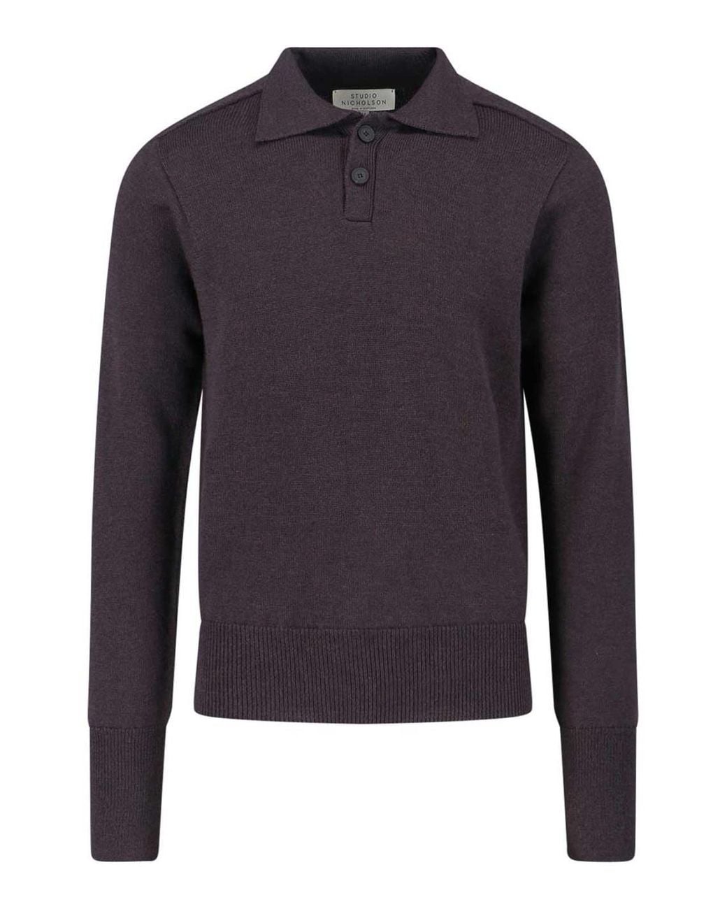 Studio Nicholson Blue Merino Wool Polo Shirt for men