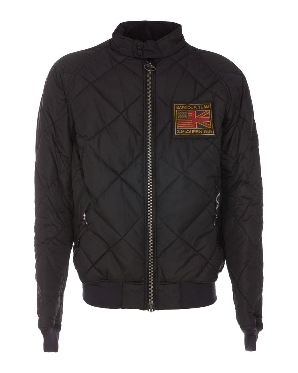 Barbour Black Quilted Bomber Jacket for men