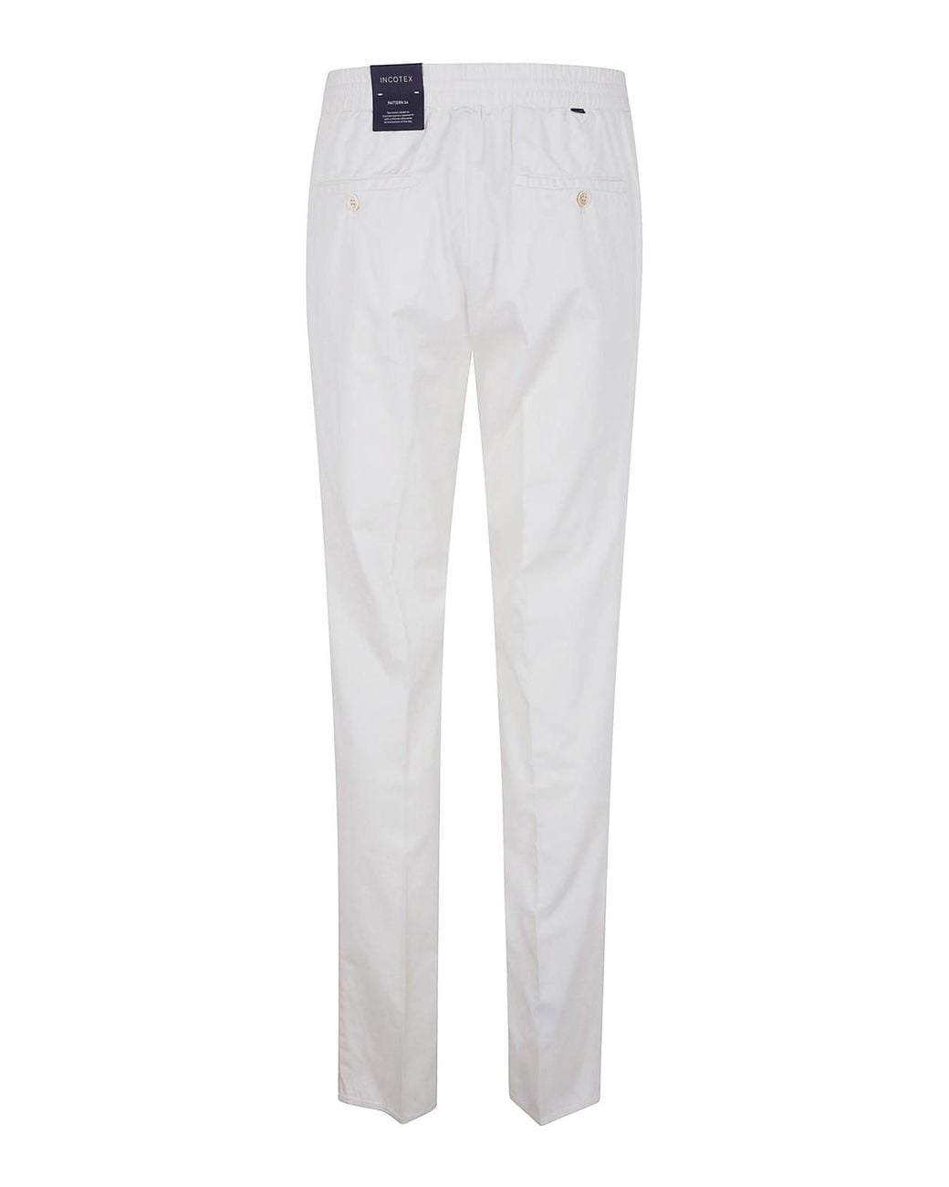 Incotex White Tapered Fit Trousers for men