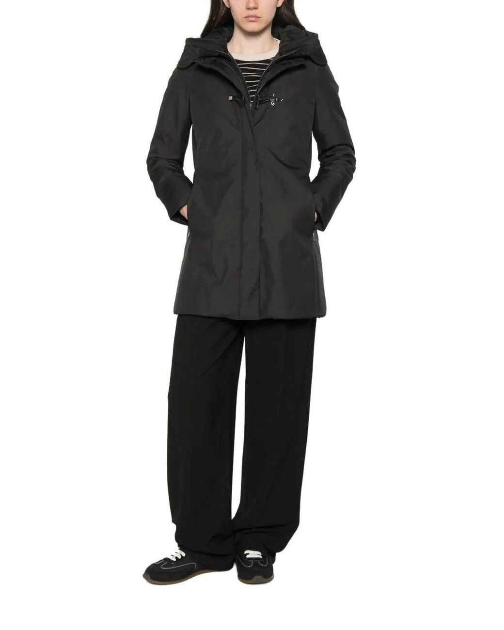 Fay Black Toggle Coat Tecnico+Db Front Stac Nero