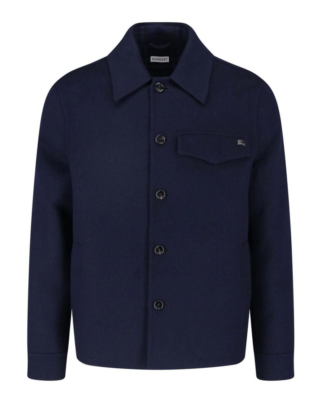 Burberry Blue Wool Button Jacket for men