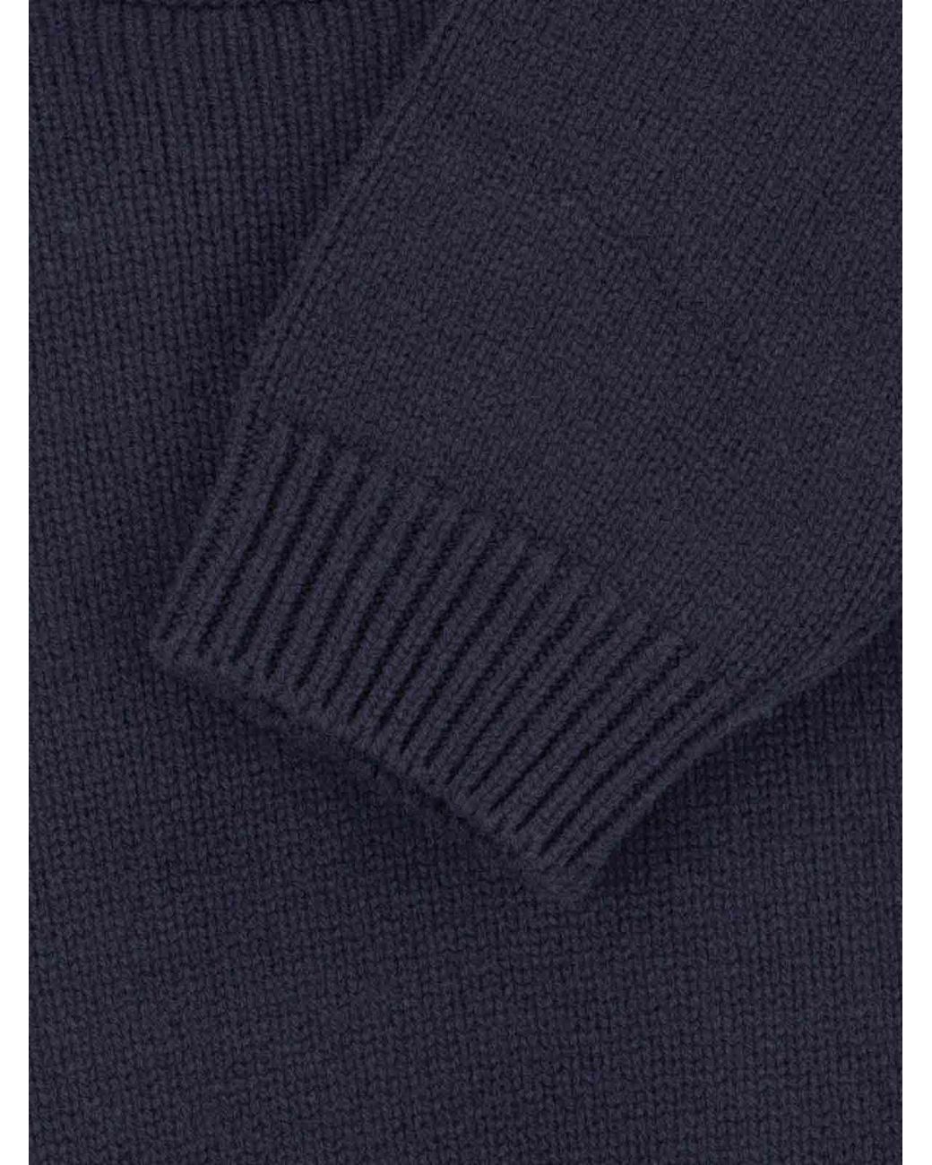Studio Nicholson Blue Navy Wool Crewneck Sweater for men