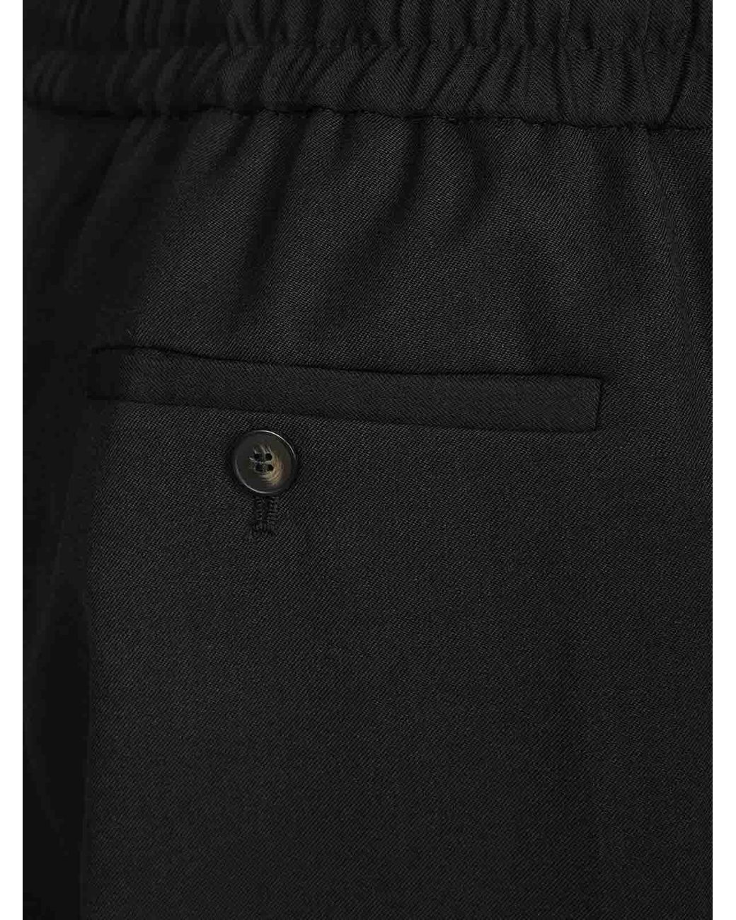 Drole de Monsieur Black Droit Laine Trousers for men