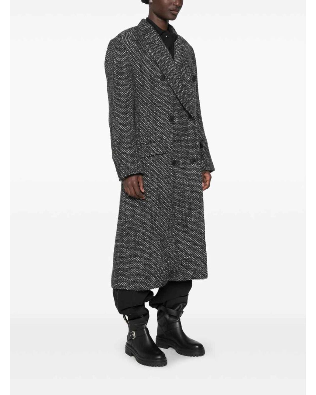 Isabel Marant Gray Pilda Herringbone Wool-Blend Coat