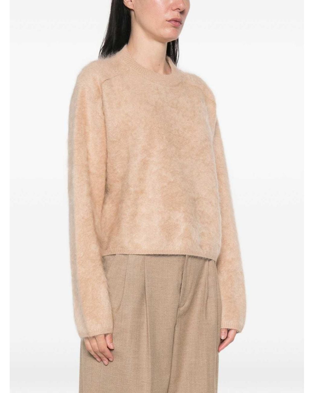 Soft Goat Natural Wool Crewneck Jumper