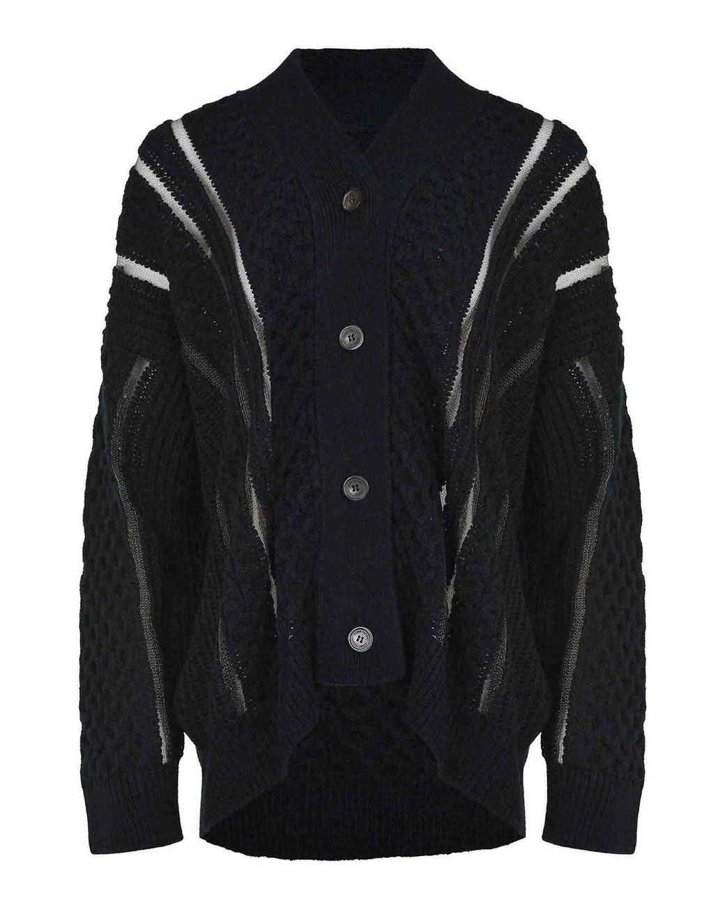 ATOMOFACTORY Black Cardigan Made From A Wool Blend