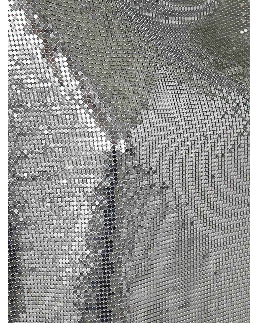 Rabanne Gray Draped Mesh Top