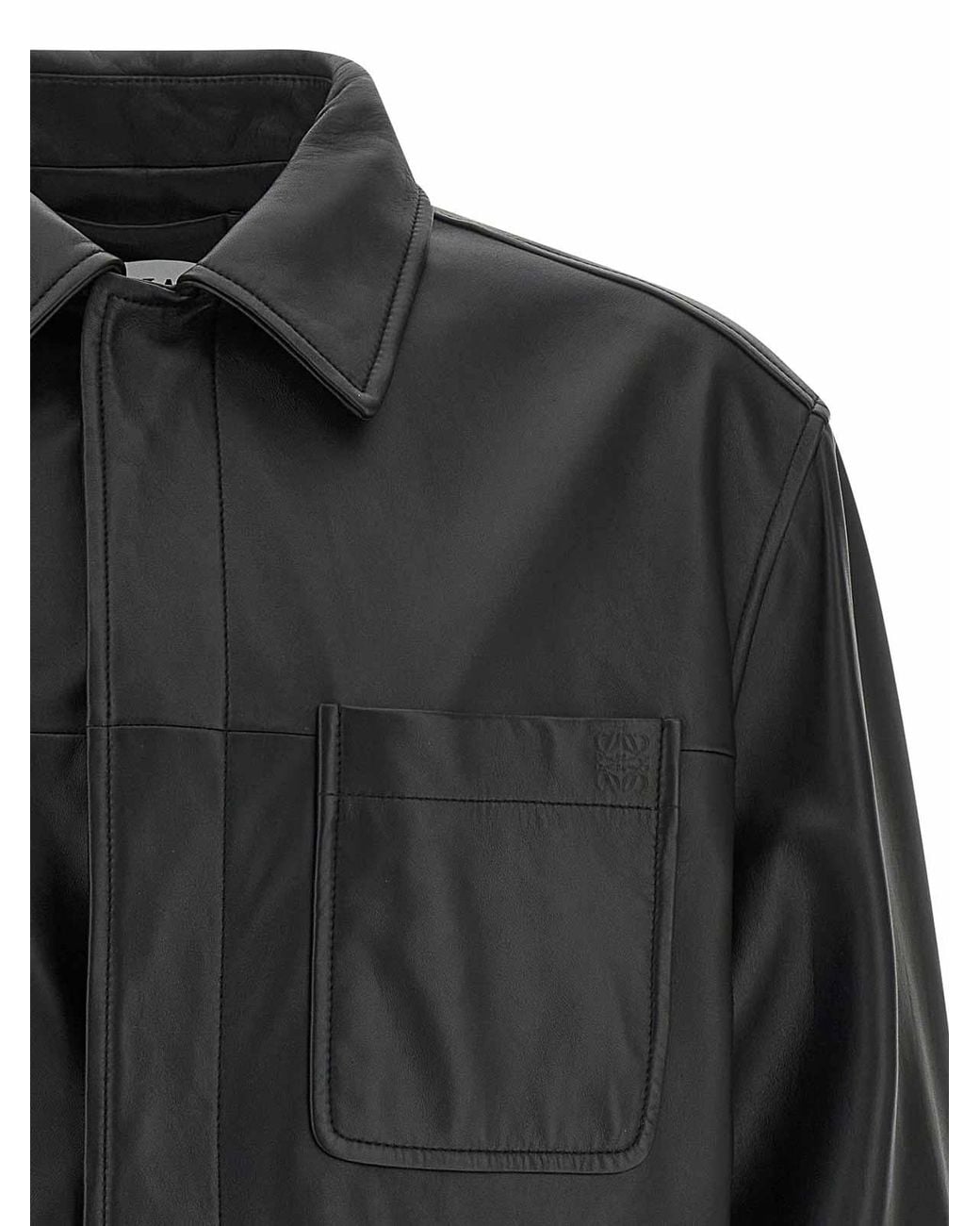 Loewe Black Nappa Leather Overshirt for men