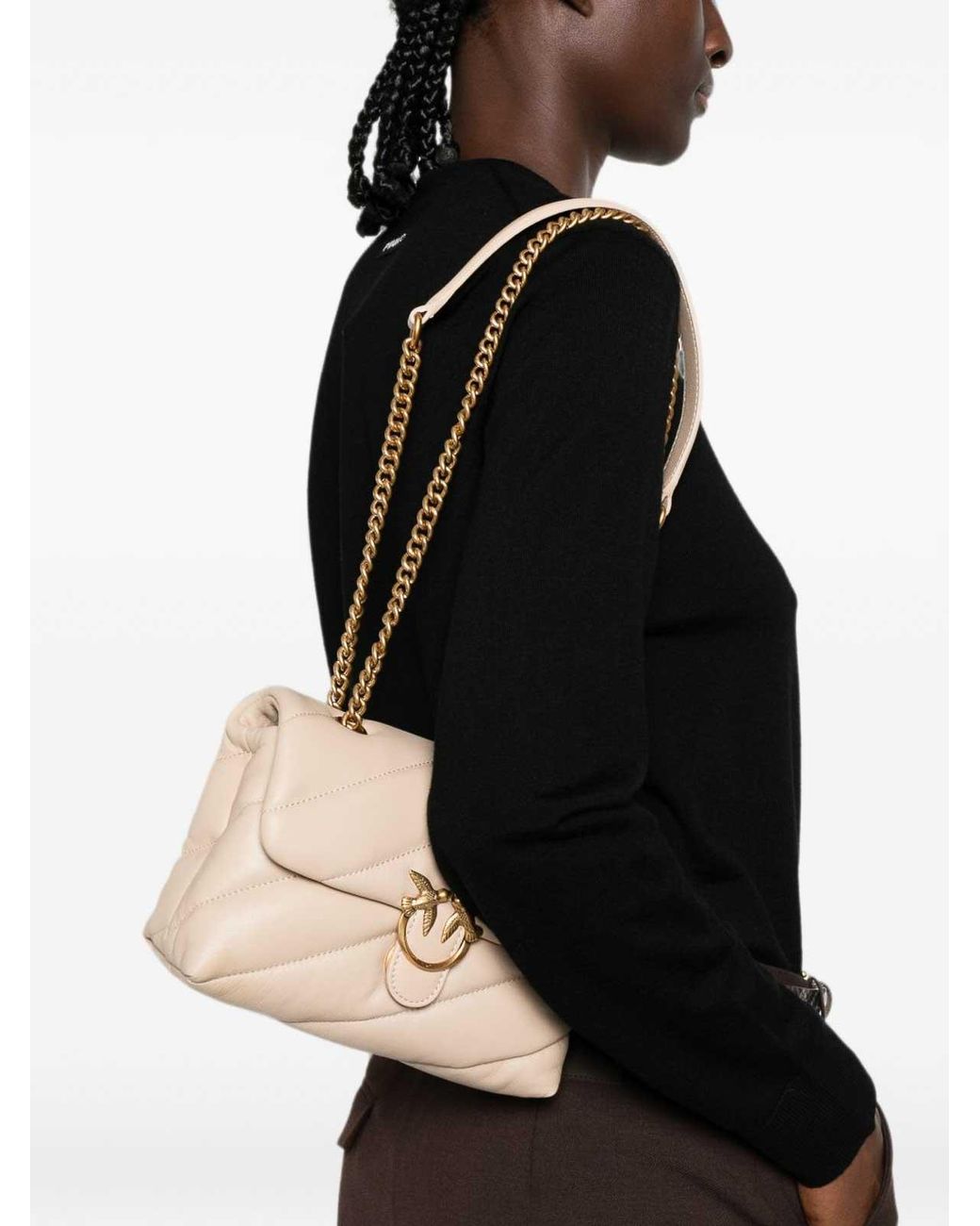Pinko Natural Light Love Puff Mini Quilted Bag