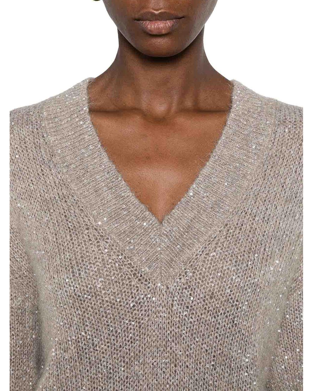 Suéter Cuello Redondo Brunello Cucinelli de color White