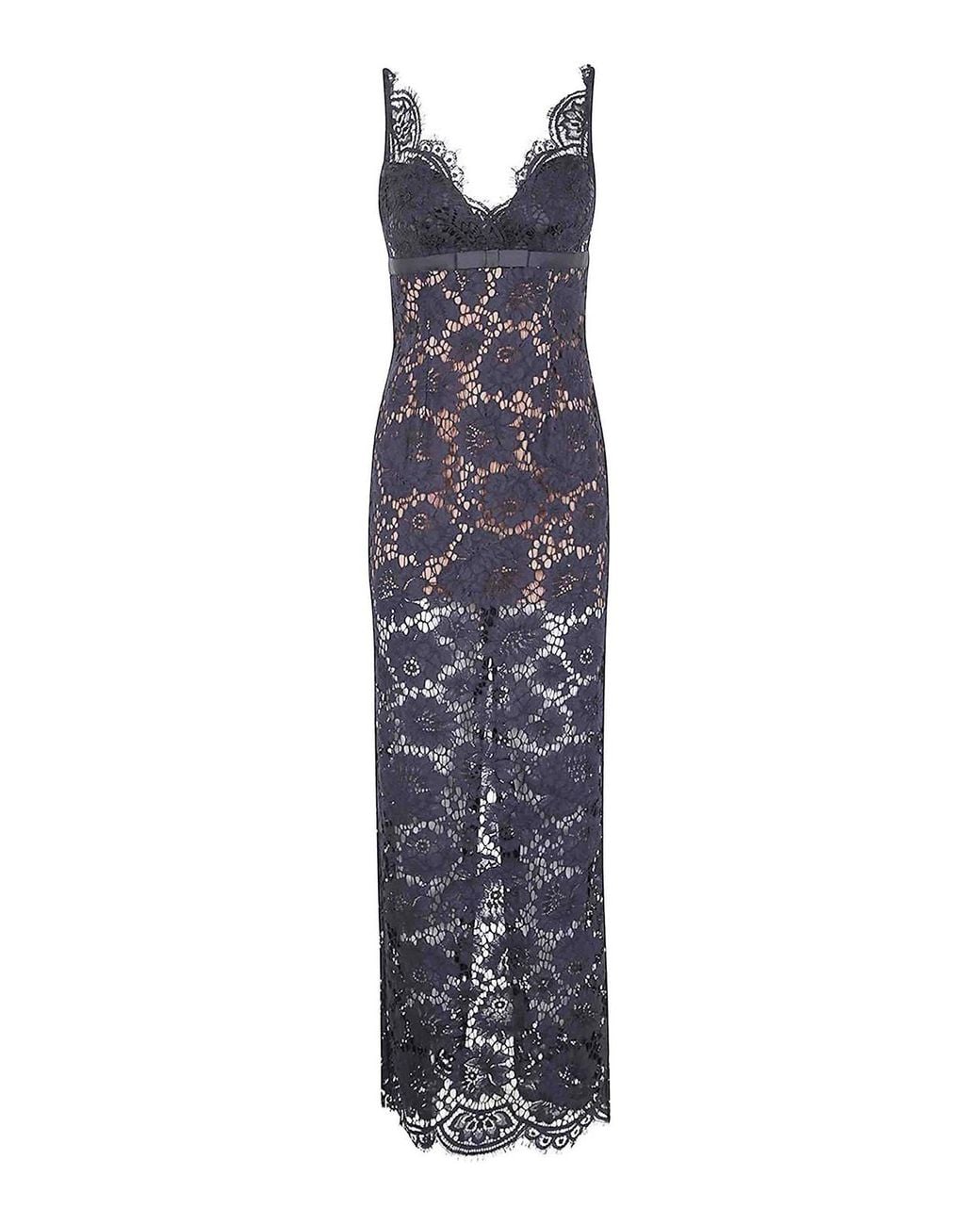 Self-Portrait Purple Floral Lace Maxi Dress