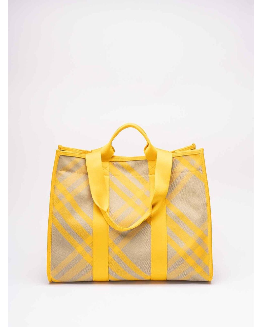 Burberry Yellow Leather Tote Bag for men