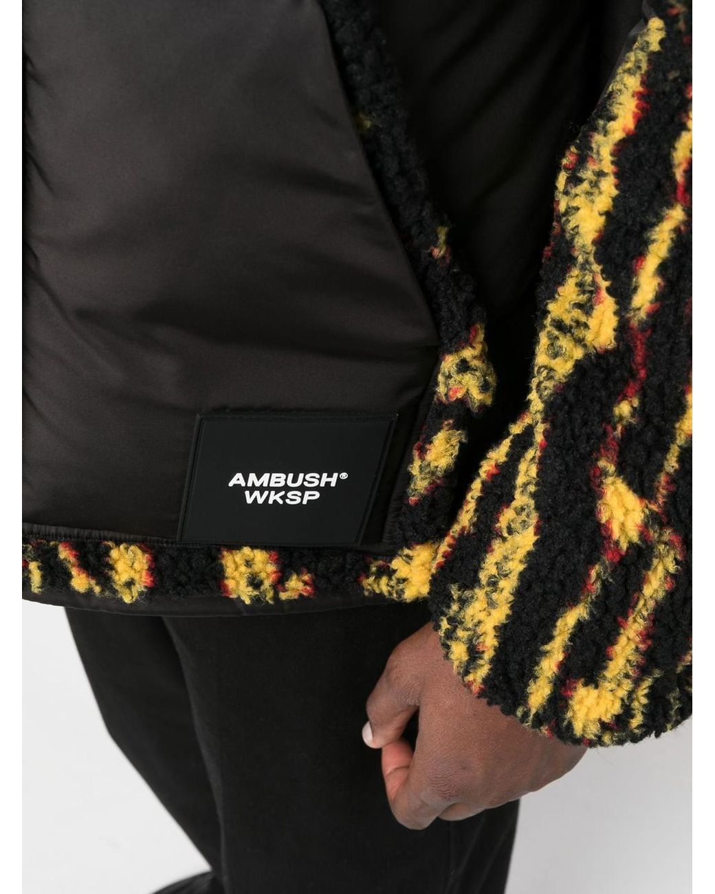 Ambush Black Faux-Shearling Quilted Jacket for men