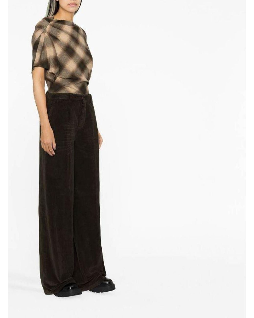 DSquared² Black Wide-Leg Corduroy Trousers