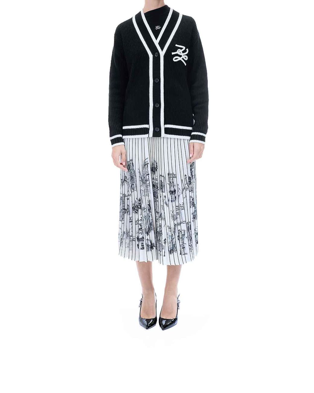 Karl Lagerfeld Blue Soutache Autograph Cardigan