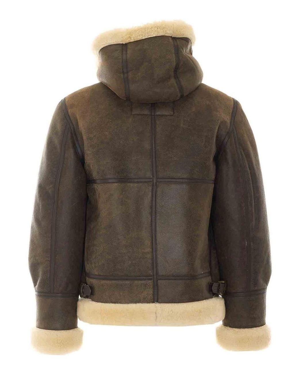 Schott Nyc Green Shearling Jacket for men