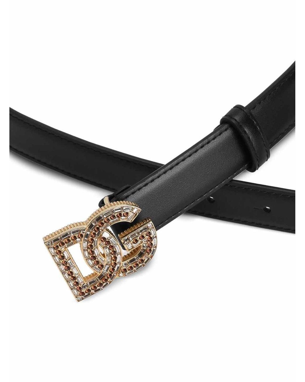 Dolce & Gabbana White Leather Belt