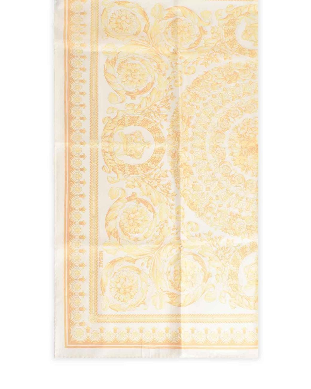 Versace Natural 'Barocco' Large Silk Scarf