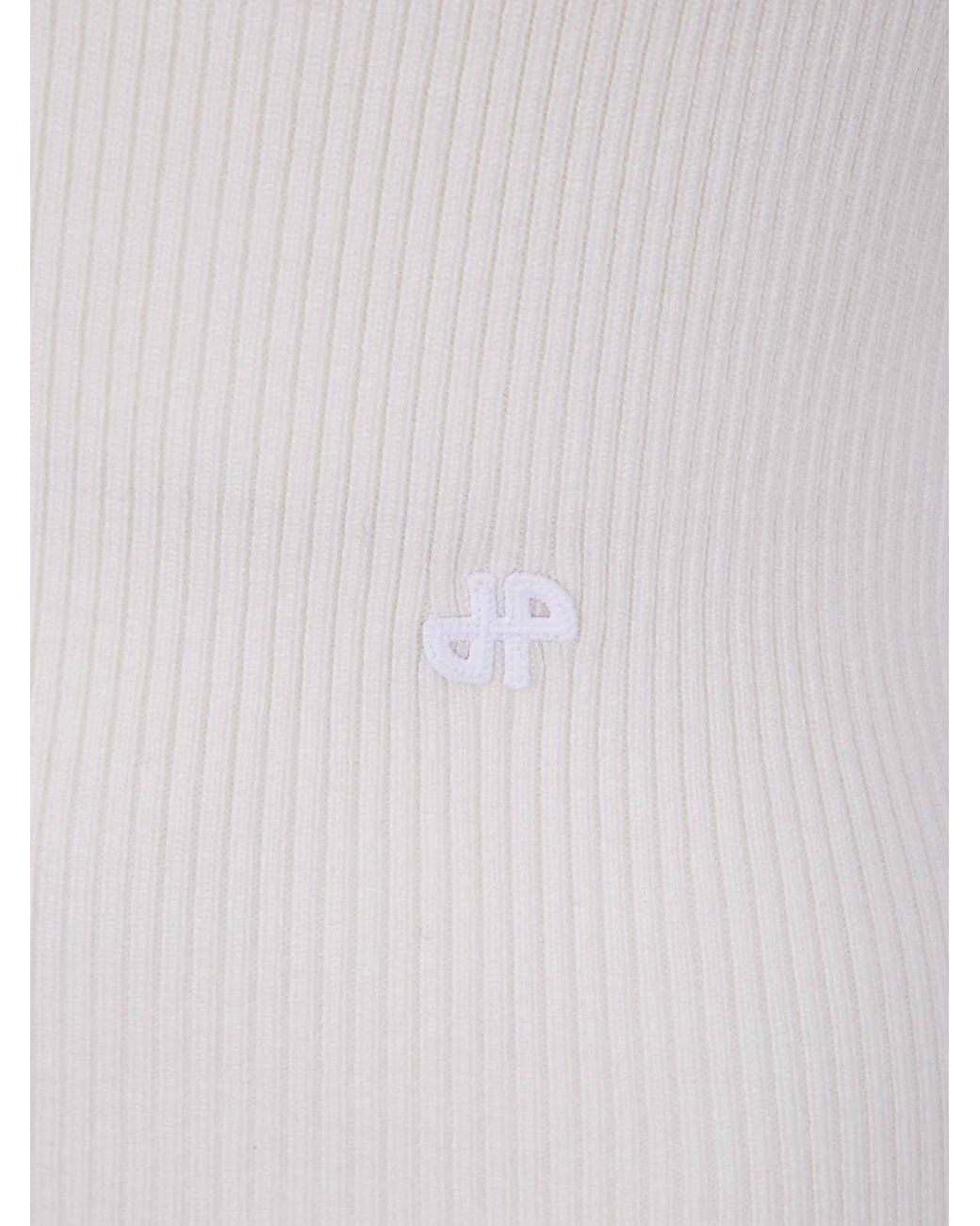 Patou White Rib Turtle Neck Jumper