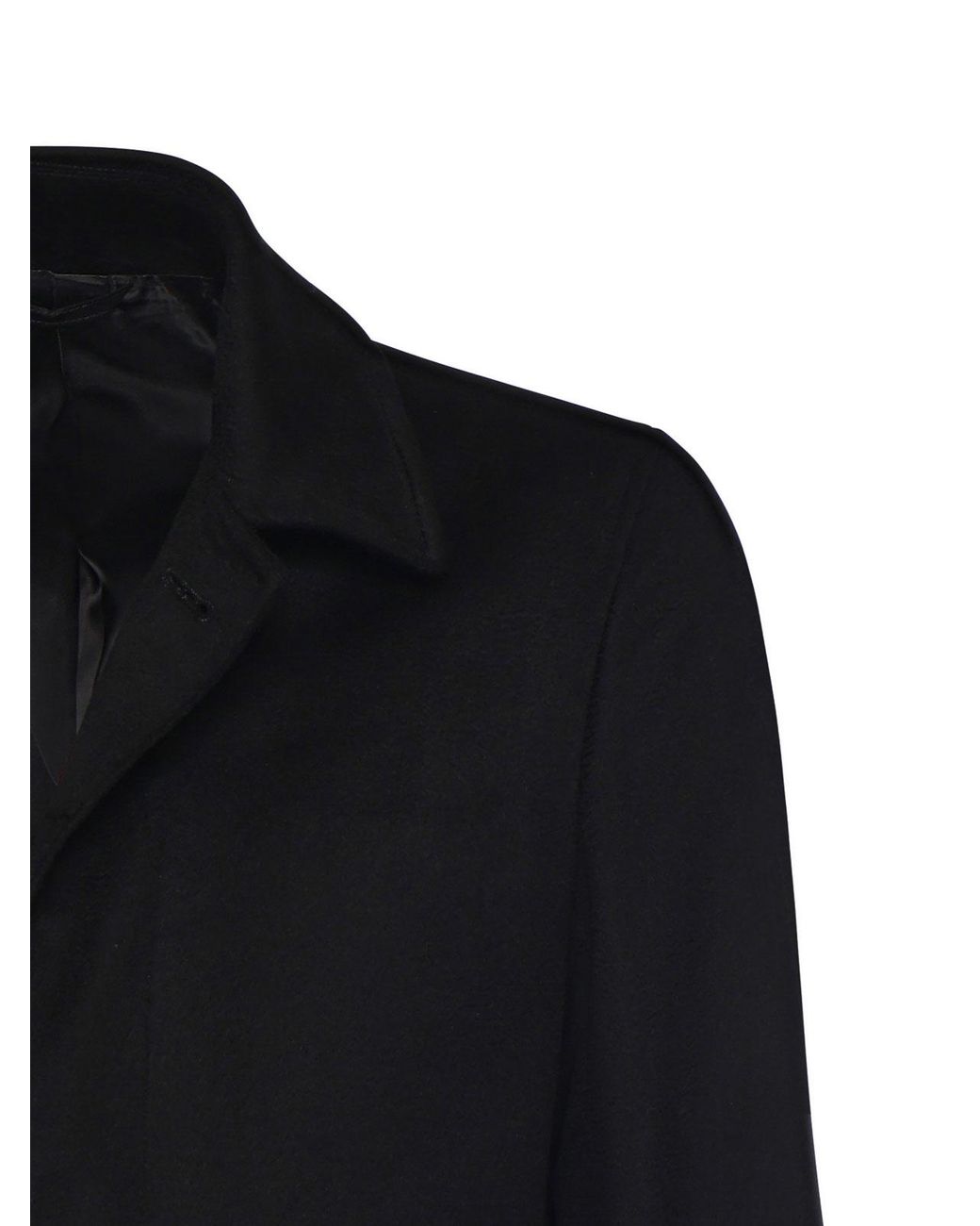 Luigi Bianchi Black Cashmere Coat for men