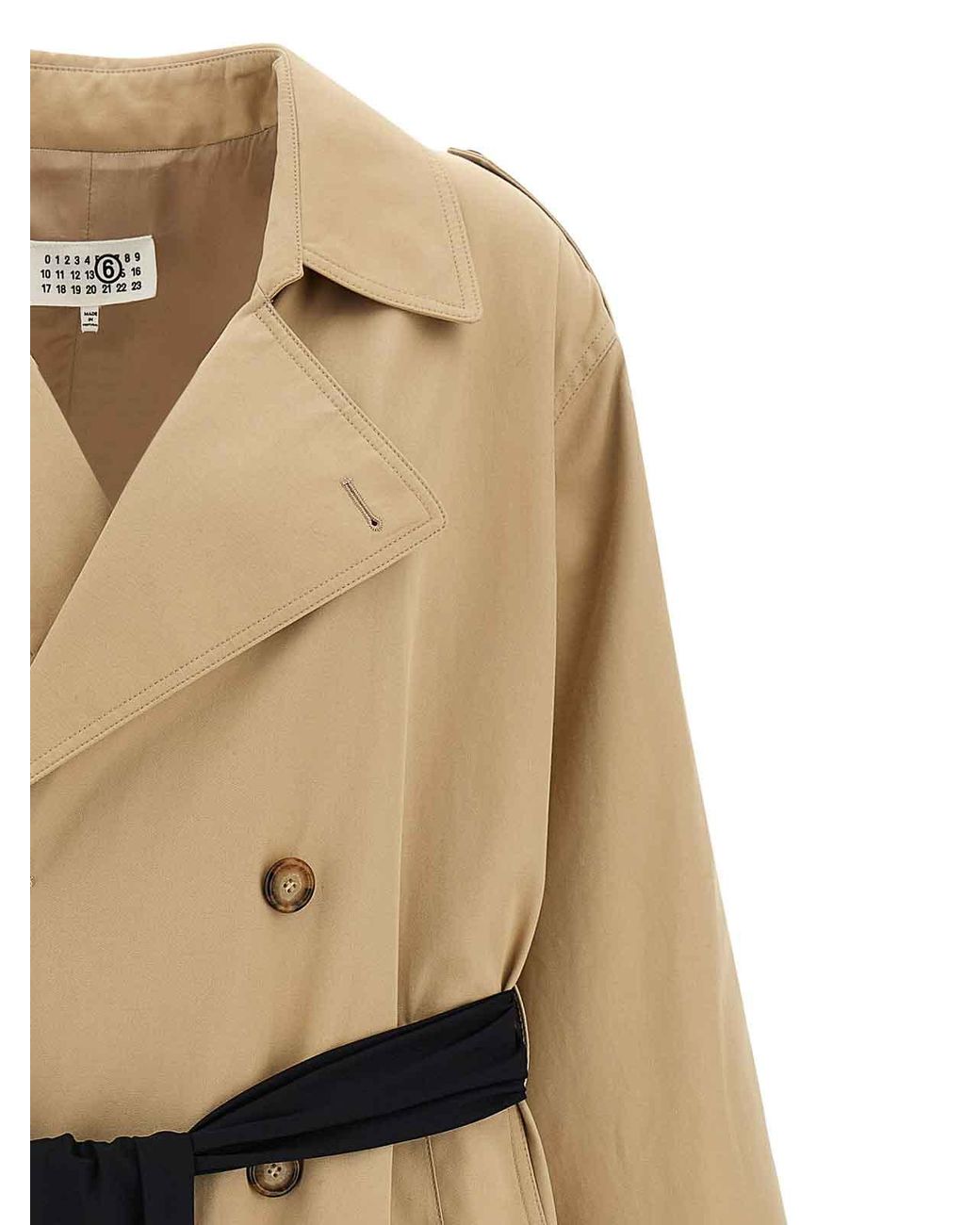 MM6 by Maison Margiela Natural Trench Coat With Gloves