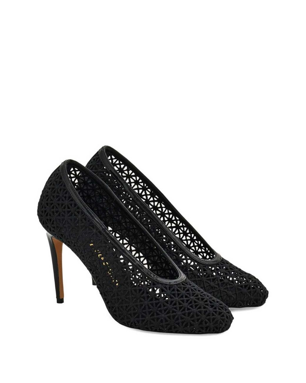 Ferragamo Black Macram Pumps